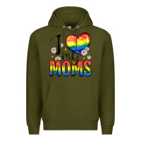 Army Green i love my moms Premium Hoodie - Zillion Design Studio