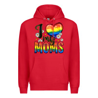 Red i love my moms Premium Hoodie - Zillion Design Studio