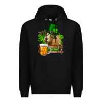 Black st. patrick's day goat and beer Premium Hoodie - RanaPortraitStore