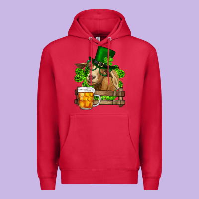 St. Patrick's Day Goat And Beer Premium Hoodie Designed By Ranaportraitstore