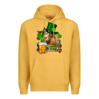 Mustard st. patrick's day goat and beer Premium Hoodie - RanaPortraitStore