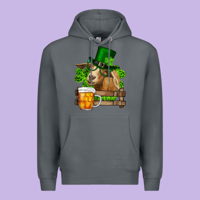 St. Patrick's Day Goat And Beer Premium Hoodie Designed By Ranaportraitstore