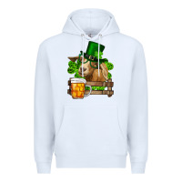 White st. patrick's day goat and beer Premium Hoodie - RanaPortraitStore
