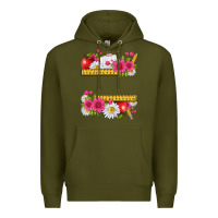Army Green floral teacher Premium Hoodie - texasbilliewilder
