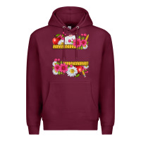 Burgundy floral teacher Premium Hoodie - texasbilliewilder