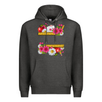 Charcoal Heather floral teacher Premium Hoodie - texasbilliewilder