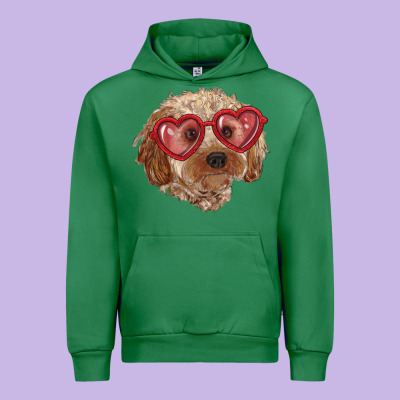 Urban Hoodie toy poodle with love glasses