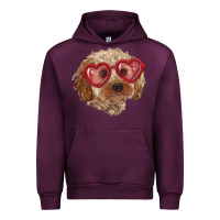Mauve Wine toy poodle with love glasses Urban Hoodie - RanaPortraitStore