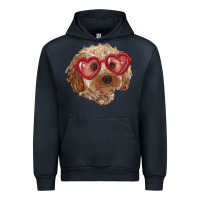 Navy toy poodle with love glasses Urban Hoodie - RanaPortraitStore