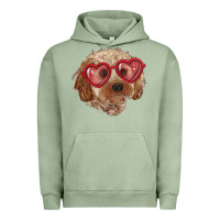 Pigment Oil Green toy poodle with love glasses Urban Hoodie - RanaPortraitStore