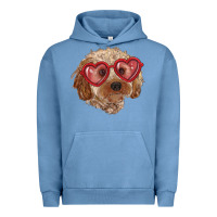 Pigment Pebble Blue toy poodle with love glasses Urban Hoodie - RanaPortraitStore