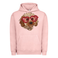 Pigment Salmon toy poodle with love glasses Urban Hoodie - RanaPortraitStore