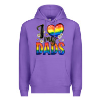 Purple i love my dads Premium Hoodie - Zillion Design Studio