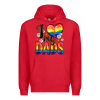 Red i love my dads Premium Hoodie - Zillion Design Studio