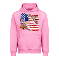 Fuchsia Pink baseball american flag Urban Hoodie - texasbilliewilder