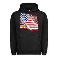 Pigment Black baseball american flag Urban Hoodie - texasbilliewilder