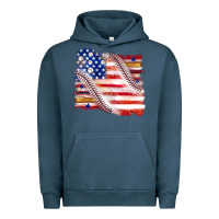 Pigment Midnight Navy baseball american flag Urban Hoodie - texasbilliewilder