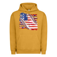 Pigment Peanut Butter baseball american flag Urban Hoodie - texasbilliewilder