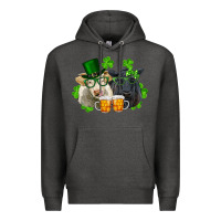 Charcoal Heather st. patrick's day charolais and black angus cows Premium Hoodie - RanaPortraitStore