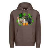 Coffee st. patrick's day charolais and black angus cows Premium Hoodie - RanaPortraitStore