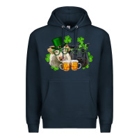 Navy st. patrick's day charolais and black angus cows Premium Hoodie - RanaPortraitStore