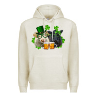 Oatmeal Heather st. patrick's day charolais and black angus cows Premium Hoodie - RanaPortraitStore