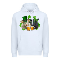 White st. patrick's day charolais and black angus cows Premium Hoodie - RanaPortraitStore