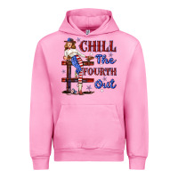 Fuchsia Pink chill the fourth out 4th july Urban Hoodie - texasbilliewilder