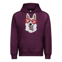 Mauve Wine white shepherd with love glasses Urban Hoodie - RanaPortraitStore