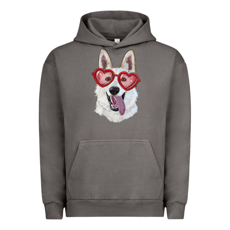 White Shepherd With Love Glasses Urban Hoodie by RanaPortraitStore | Teevron