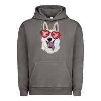 Pigment Tornado white shepherd with love glasses Urban Hoodie - RanaPortraitStore