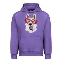 Tulip white shepherd with love glasses Urban Hoodie - RanaPortraitStore