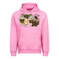 Fuchsia Pink coffee cups army Urban Hoodie - texasbilliewilder