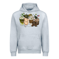 Heather Grey coffee cups army Urban Hoodie - texasbilliewilder