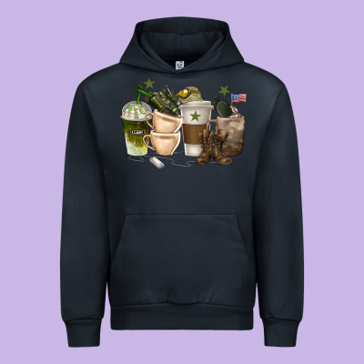 Urban Hoodie coffee cups army