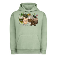 Pigment Oil Green coffee cups army Urban Hoodie - texasbilliewilder