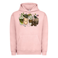 Pigment Salmon coffee cups army Urban Hoodie - texasbilliewilder