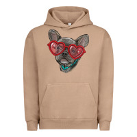 Pigment Burro french bulldog with love glasses Urban Hoodie - RanaPortraitStore
