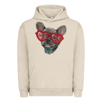 Pigment French Oak french bulldog with love glasses Urban Hoodie - RanaPortraitStore