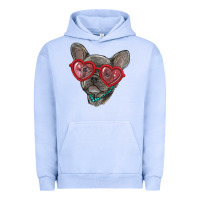 Pigment Grape Ice french bulldog with love glasses Urban Hoodie - RanaPortraitStore