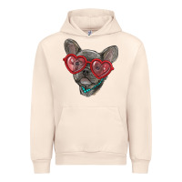 Sandshell french bulldog with love glasses Urban Hoodie - RanaPortraitStore