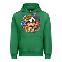 Emerald cute cow fourth of july Urban Hoodie - texasbilliewilder