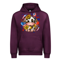 Mauve Wine cute cow fourth of july Urban Hoodie - texasbilliewilder