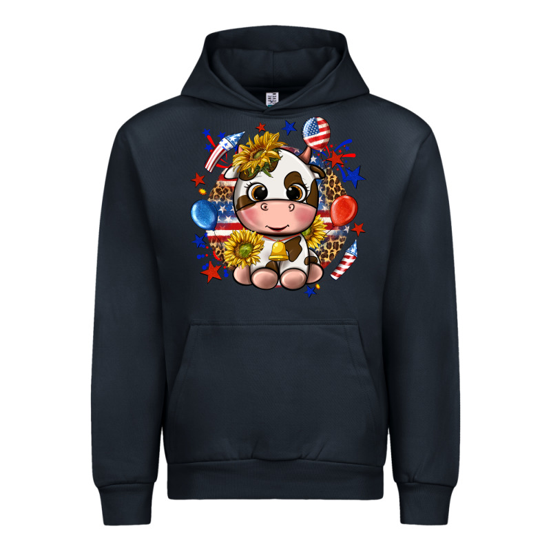 Cute Cow Fourth Of July Urban Hoodie by texasbilliewilder | Teevron