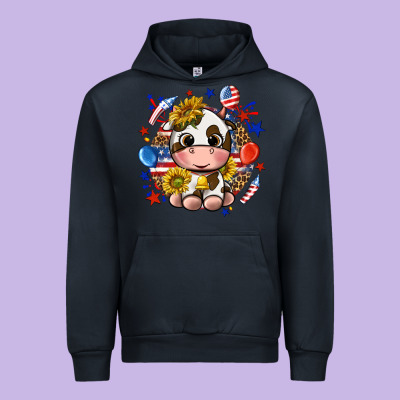 Urban Hoodie cute cow fourth of july