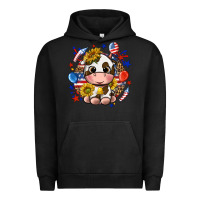 Pigment Black cute cow fourth of july Urban Hoodie - texasbilliewilder