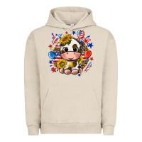 Pigment French Oak cute cow fourth of july Urban Hoodie - texasbilliewilder