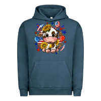 Pigment Midnight Navy cute cow fourth of july Urban Hoodie - texasbilliewilder