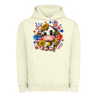 Pigment Pistachio cute cow fourth of july Urban Hoodie - texasbilliewilder
