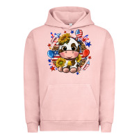 Pigment Salmon cute cow fourth of july Urban Hoodie - texasbilliewilder